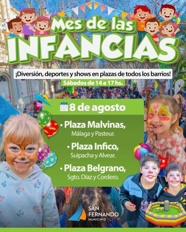 Nueva programaci&oacute;n del &ldquo;Mes de las Infancias&rdquo; con shows y juegos en plazas de San Fernando