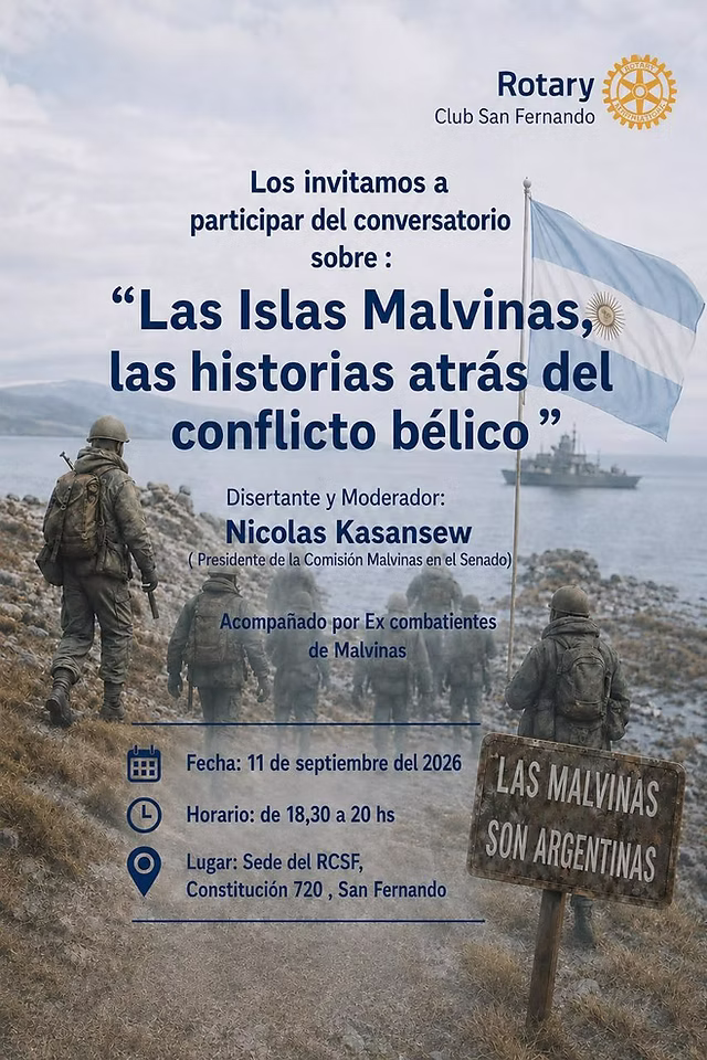 Rotarios de San Fernando, con su particular mirada,  tambi&eacute;n se juegan por Malvinas